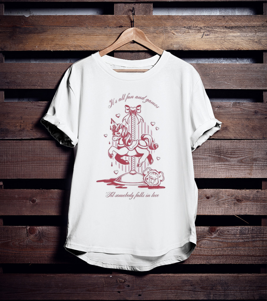 It's All Fun And Games 'Til Somebody Falls In Love Carousel Unicorn Melanie Martinez T-Shirt