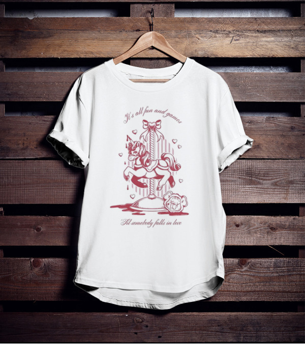It's All Fun And Games 'Til Somebody Falls In Love Carousel Unicorn Melanie Martinez T-Shirt