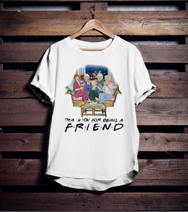 The Golden Girls Thank You For Being A FRIEND Sofa Scene With Colorful Drinks T-Shirt