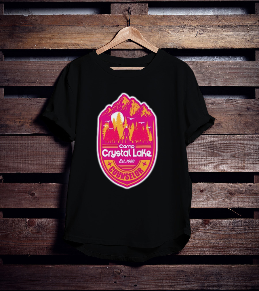 Camp Crystal Lake Counselor Est 1980 Vintage Badge T-Shirt