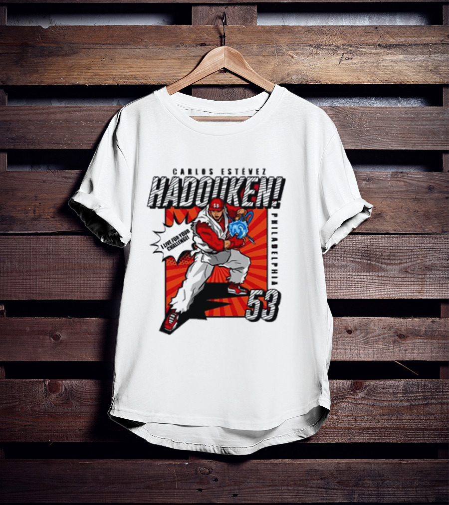 Carlos Estévez HADOUKEN Philadelphia 53 Fighter Explosion T-Shirt