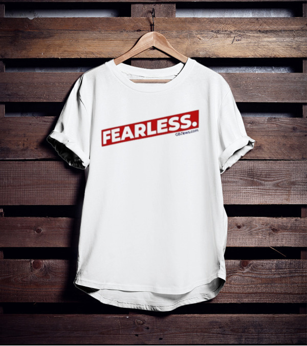 Fearless GBnews.com Bold Red Text T-Shirt