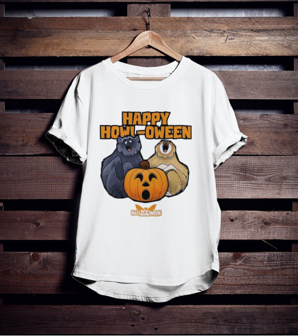 Happy Howl-oween Gibbons HallZOoween Pumpkin T-Shirt