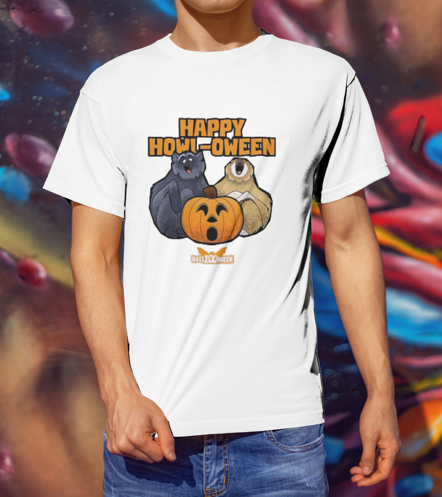Happy Howl-oween Gibbons HallZOoween Pumpkin T-Shirt