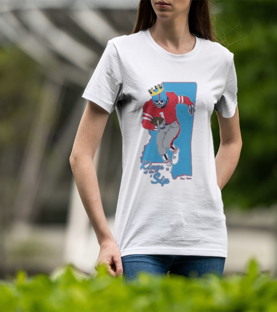 Ole Miss Rebels Kings Of The Sip Mississippi Football Skeleton T-Shirt