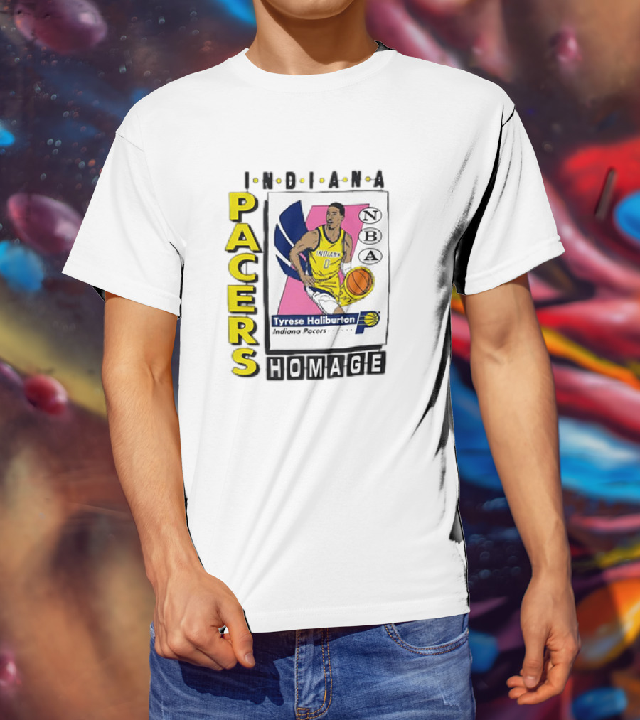 Tyrese Haliburton Indiana Pacers NBA Homage Vintage Skybox T-Shirt