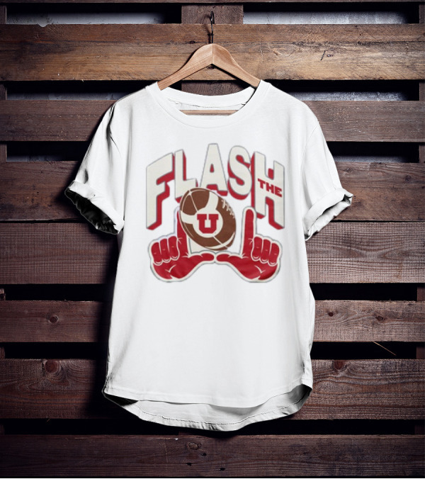 Utah Utes Flash The U Football Logo With Red Hand Gesture T-Shirt