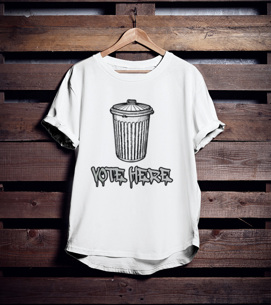 Vote Here Trash Can Graffiti T-Shirt