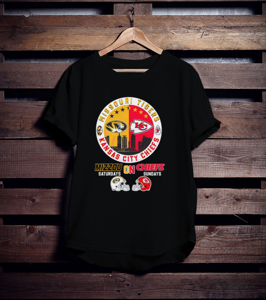 Missouri Tigers Mizzou Saturdays Kansas City Chiefs Sundays T-Shirt