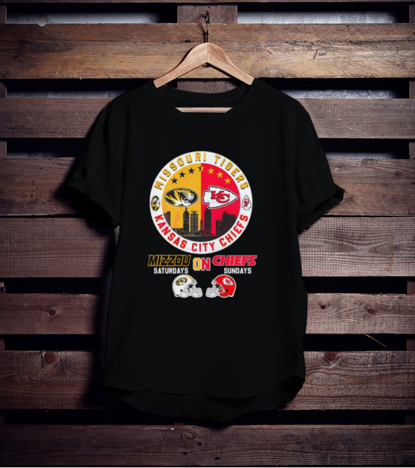 Missouri Tigers Mizzou Saturdays Kansas City Chiefs Sundays T-Shirt