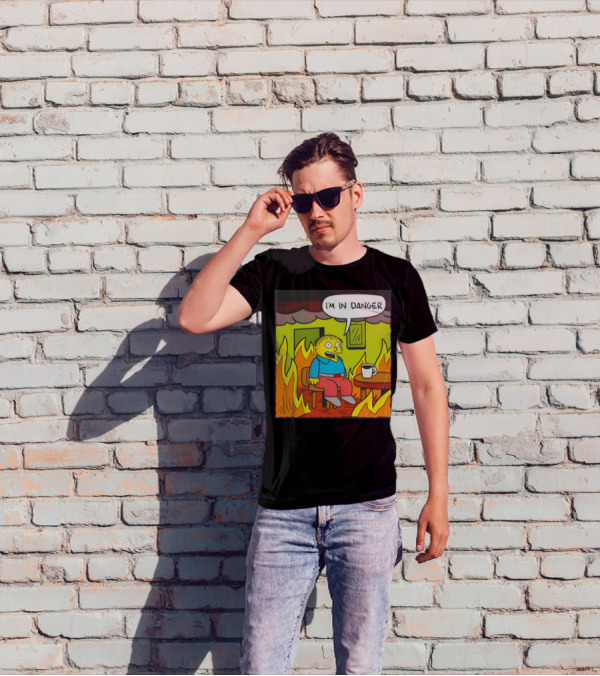 Ralph Wiggum I'm In Danger Surrounded By Flames T-Shirt