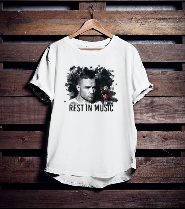 Liam Payne Rest In Music Portrait With Artistic Black And Red Accents T-Shirt