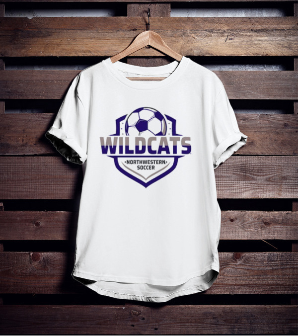 Wildcats Northwestern Soccer Shield Logo BOGO T-Shirt
