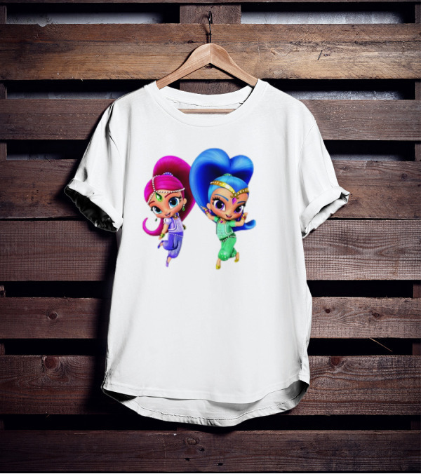 Shimmer And Shine Cartoon Girl Friend Duo With Vibrant Colors T-Shirt