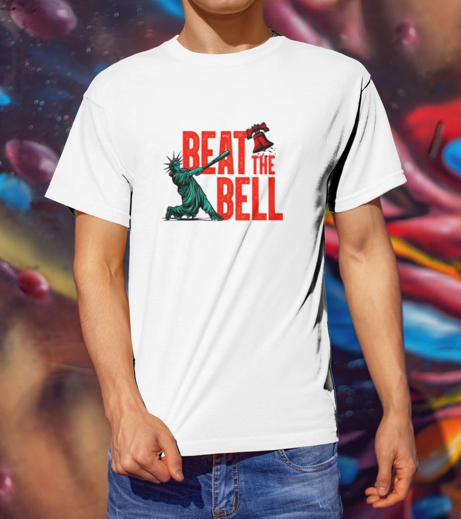Statue Of Liberty Baseball Swing Beat The Bell Liberty Bell T-Shirt