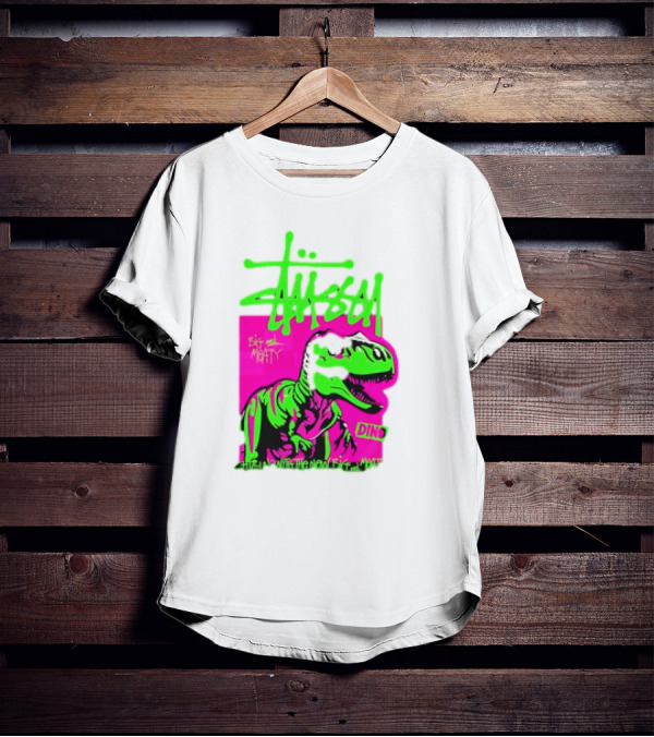 Stussy Big And Meaty Dino Cartoon T-Shirt