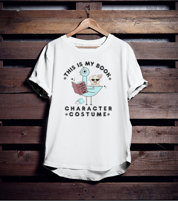 This Is My Book Character Costume Pigeon Reading How To Drive Bus Cartoon T-Shirt