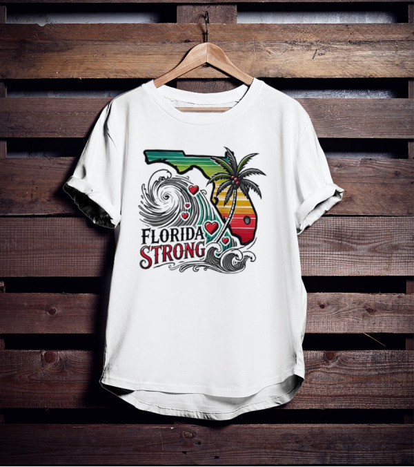 Florida Strong Wave Palm Heart T-Shirt