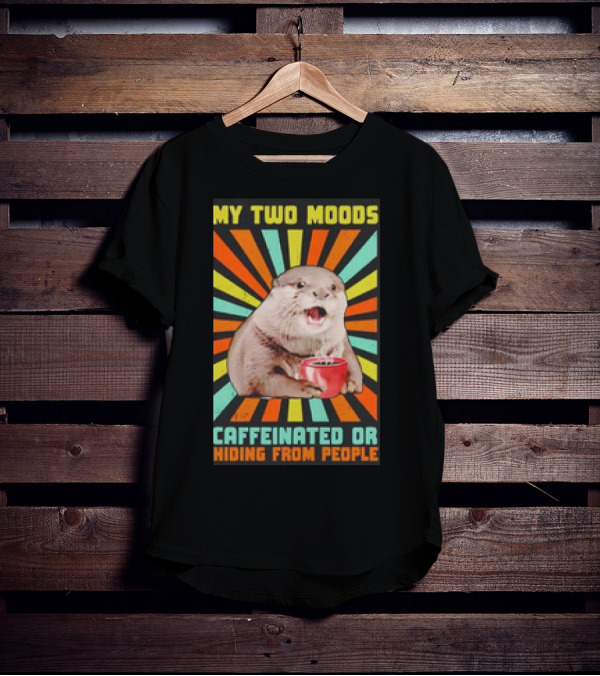 My Two Moods Caffeinated Or Hiding From People Retro T-Shirt