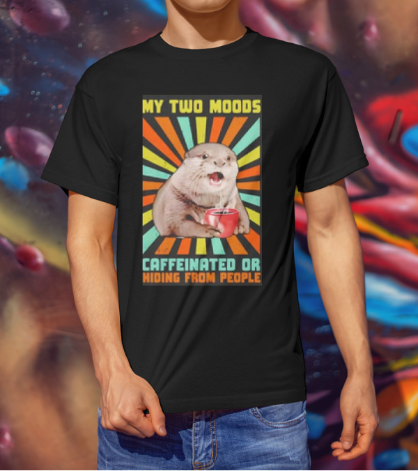 My Two Moods Caffeinated Or Hiding From People Retro T-Shirt