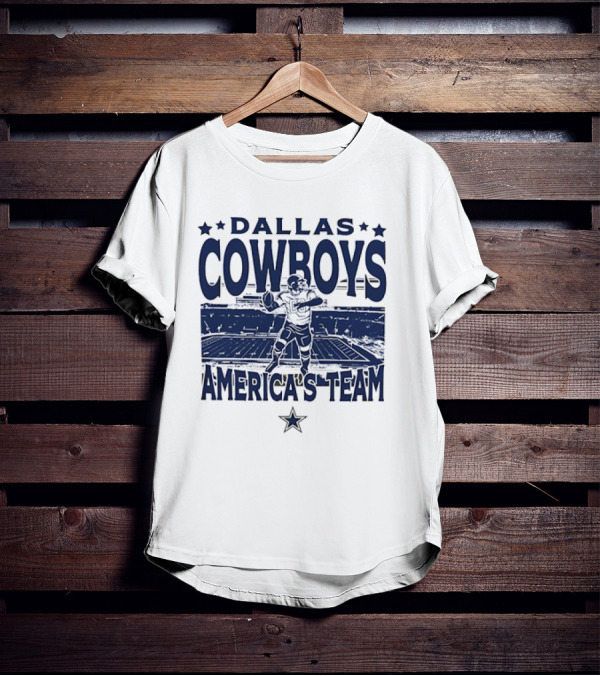 Dallas Cowboys America's Team Quarterback Stadium Blue T-Shirt