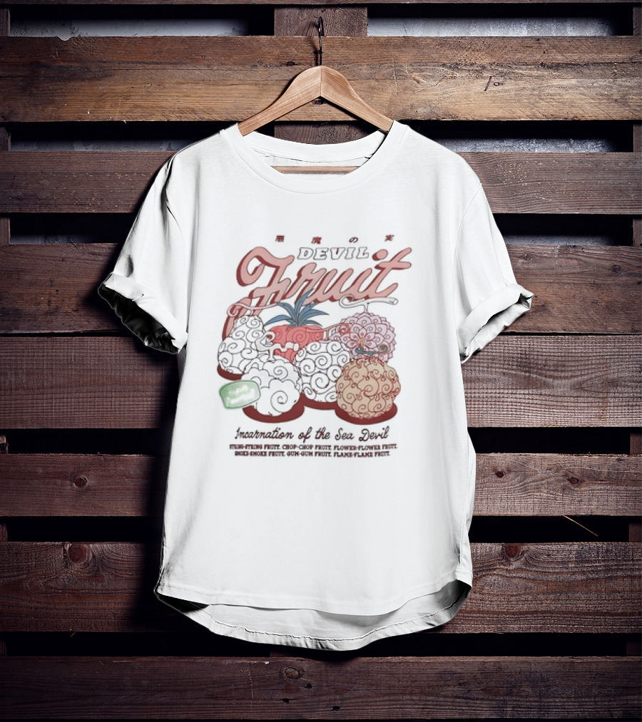 Devil Fruit Incarnation Of The Sea Devil Gum-Gum Chop-Chop Flame-Flame T-Shirt
