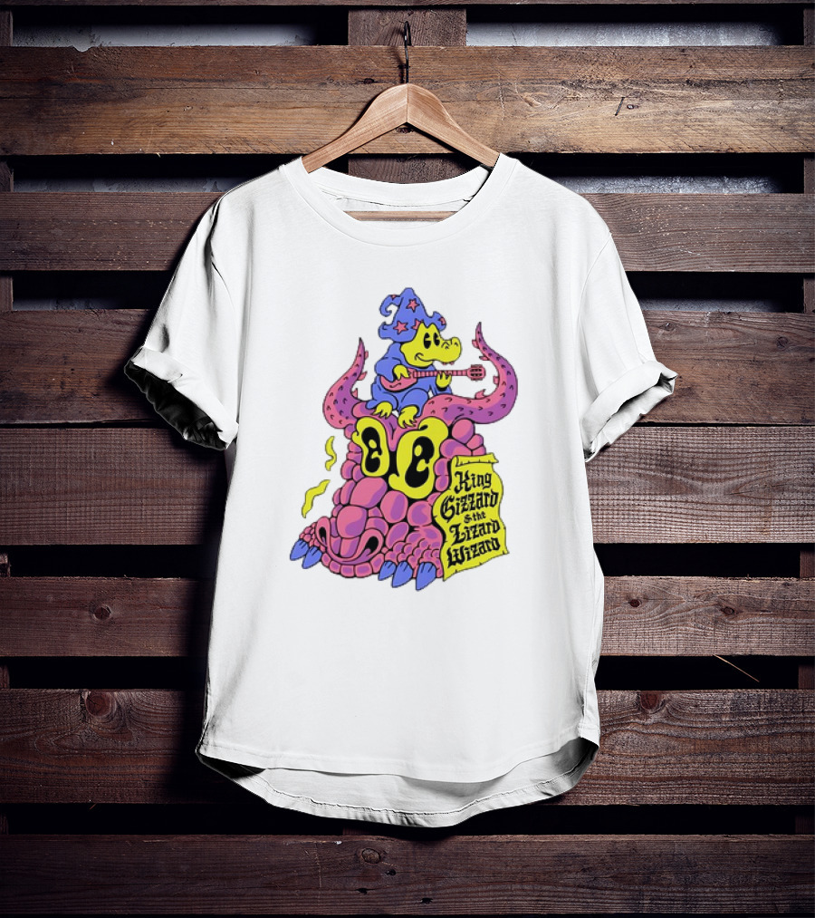 King Gizzard And The Lizard Wizard Gator Wizard Playing Guitar On Monster Head T-Shirt
