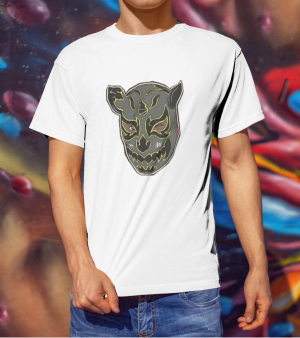 Luchador Black Mask With Grey And Yellow AEW T-Shirt