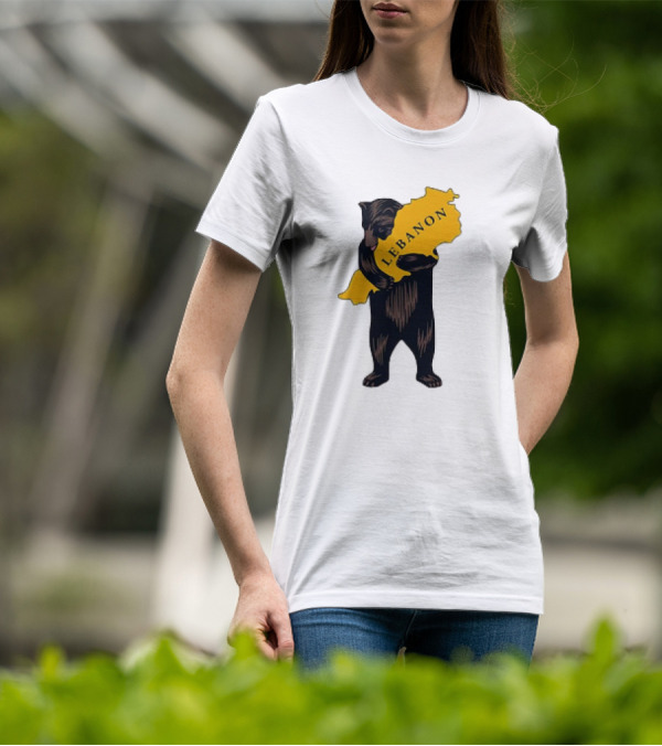 Bear Hugging Lebanon Map T-Shirt