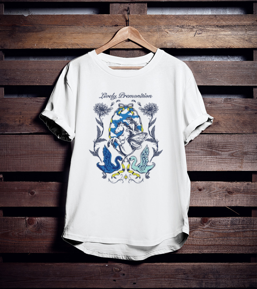 Lively Premonition Unicorn Fairy With Floral Swans T-Shirt