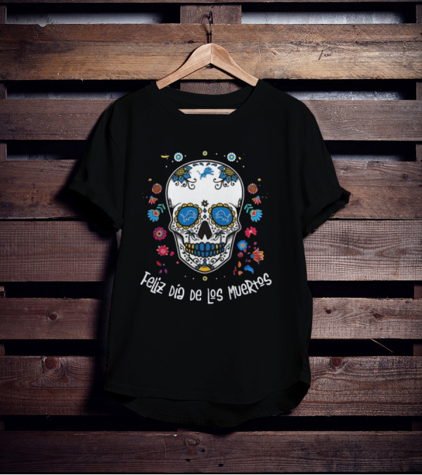 Detroit Lions Feliz Dia De Los Muertos T-Shirt