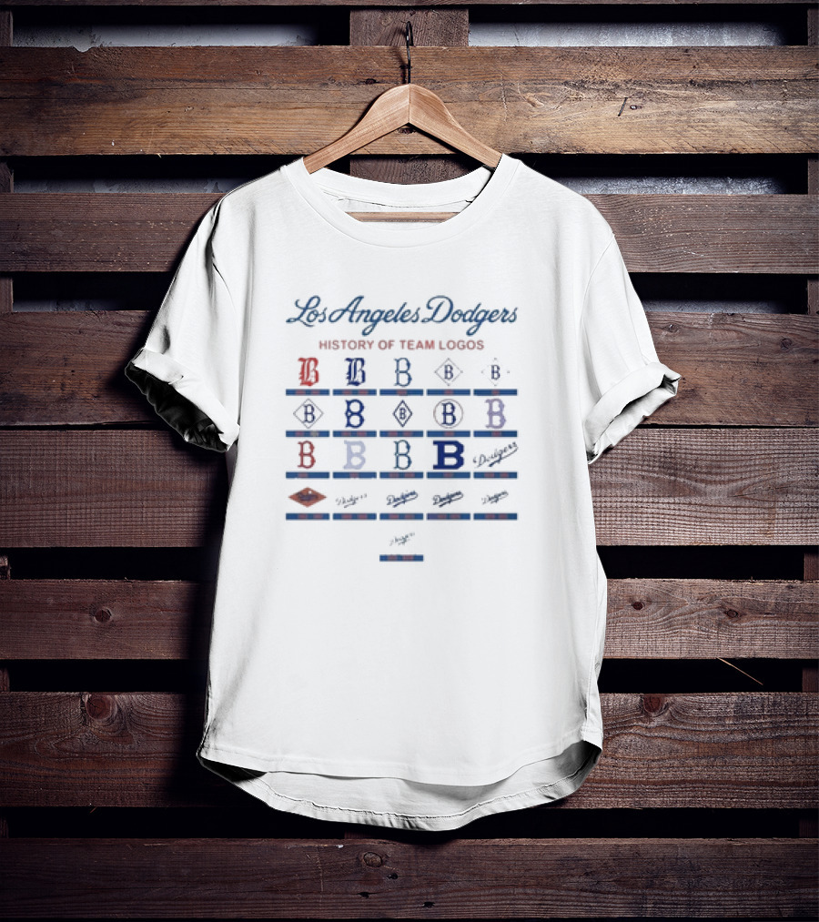 Los Angeles Dodgers Evolution Of Team Branding T-Shirt