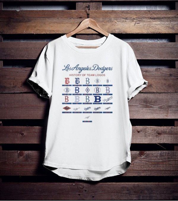 Los Angeles Dodgers Evolution Of Team Branding T-Shirt