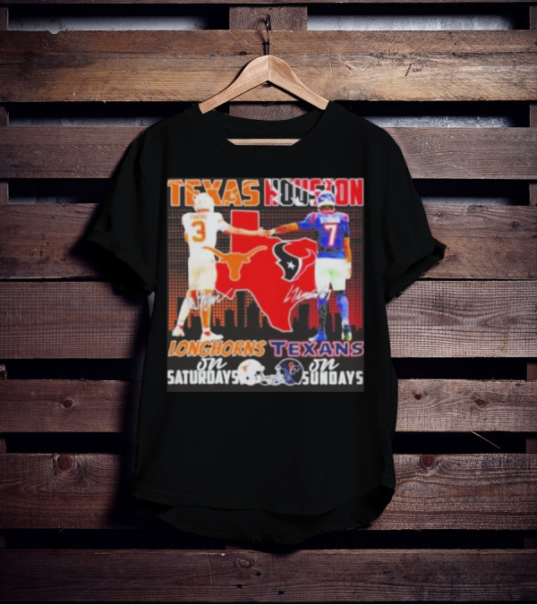Texas Longhorns Longhorns On Saturdays Texans On Sundays T-Shirt