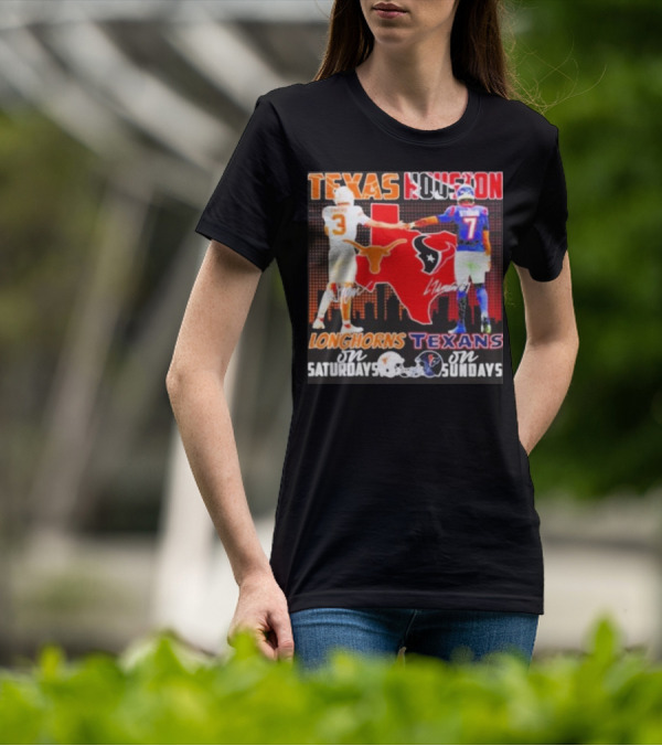 Texas Longhorns Longhorns On Saturdays Texans On Sundays T-Shirt