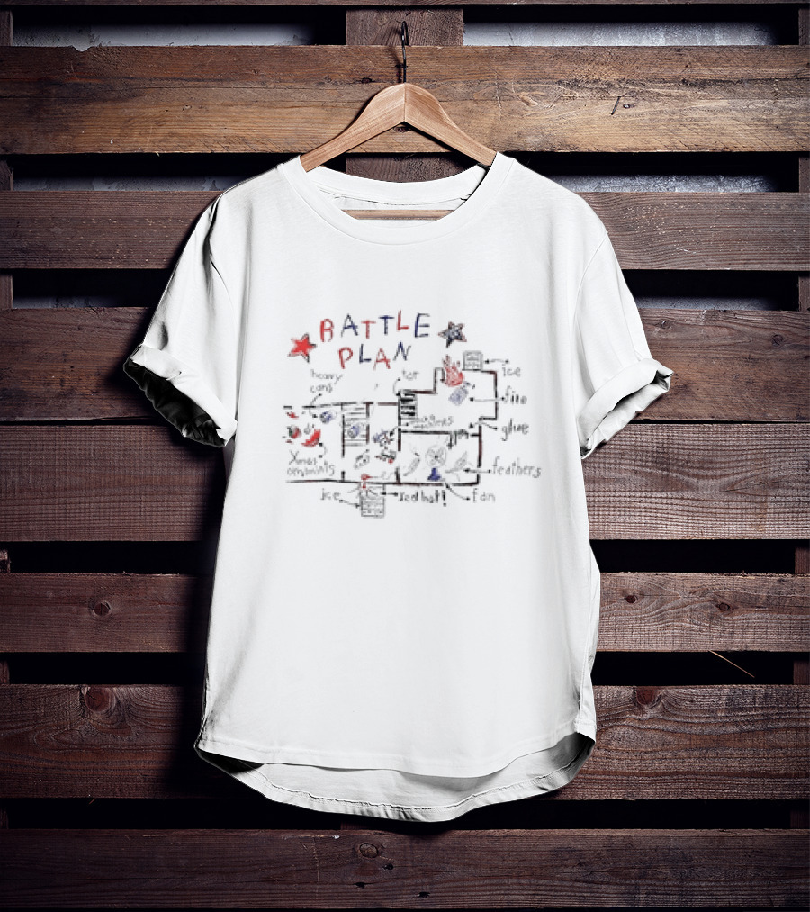 Battle Plan Heavy Xmas Ornaments Glue Feathers Trap Ice Fan Test T-Shirt