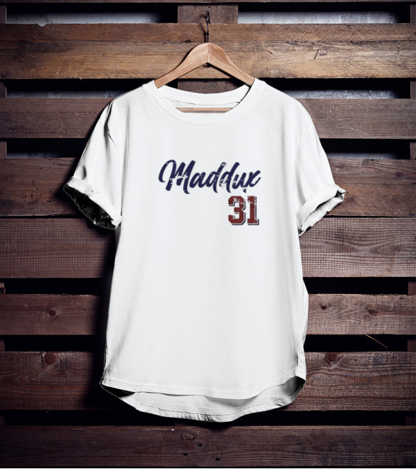 Greg Maddux 31 Chicago Baseball Script T-Shirt