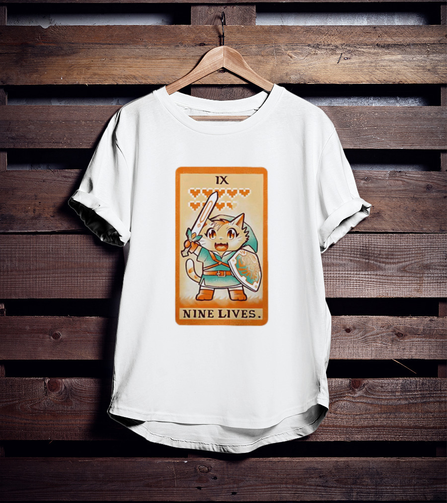 Nine Lives Tarot Cat IX Link The Legend Of Zelda T-Shirt