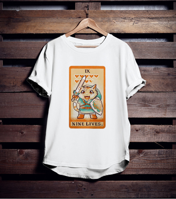 Nine Lives Tarot Cat IX Link The Legend Of Zelda T-Shirt