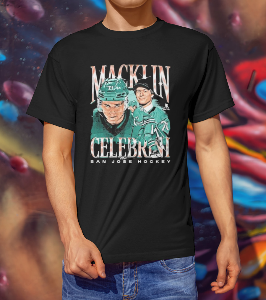 Macklin Celebrini San Jose Hockey Vintage Style Player T-Shirt