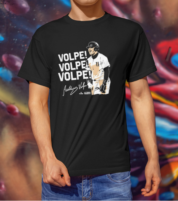 VOLPE VOLPE VOLPE New York Yankees Anthony Volpe Signature Clutch Player T-Shirt