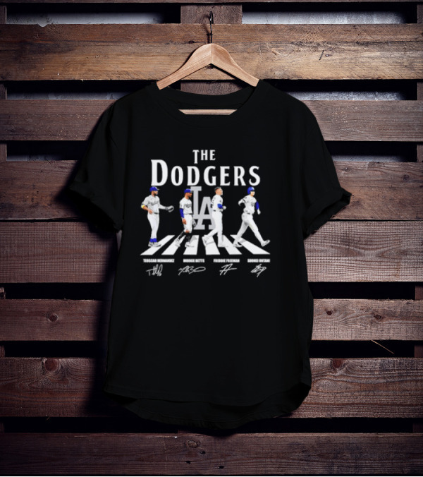 The Dodgers Abbey Road LA Teoscar Hernandez Mookie Betts Freddie Freeman Shohei Ohtani Signatures T-Shirt