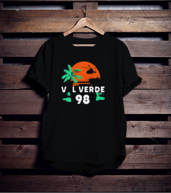 Val Verde 98 Retro Palm And Helicopter Sunset T-Shirt