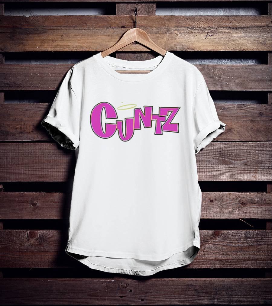 Cuntz Pink Cartoon Style Text With Halo T-Shirt