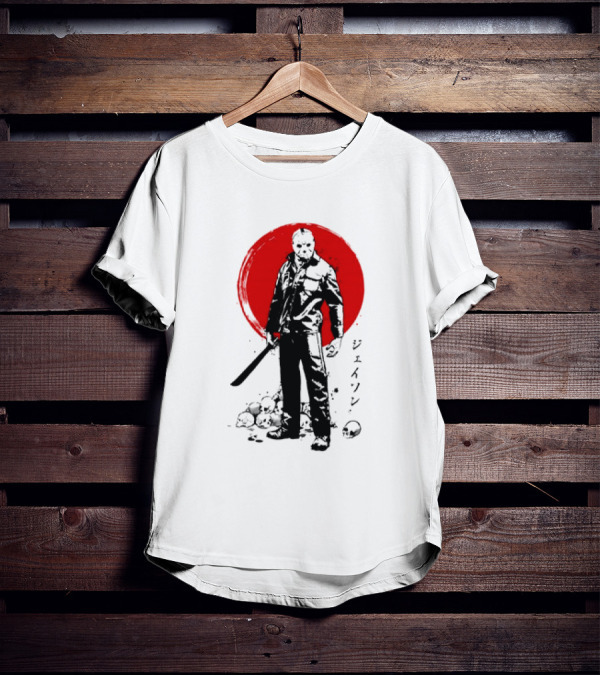 Jason Voorhees Friday The 13th Japanese Sumi-e Style T-Shirt