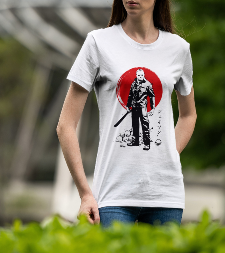 Jason Voorhees Friday The 13th Japanese Sumi-e Style T-Shirt
