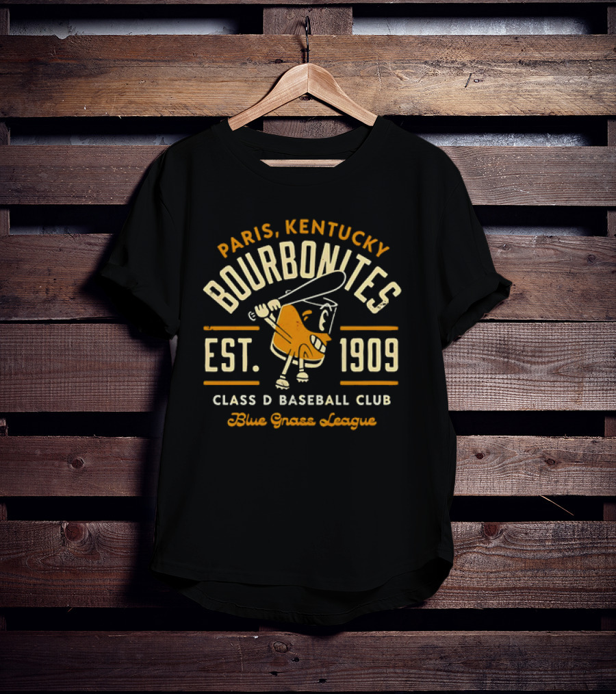 Paris Kentucky Bourbonites Class D Baseball Club Est 1909 Blue Grass League Vintage T-Shirt