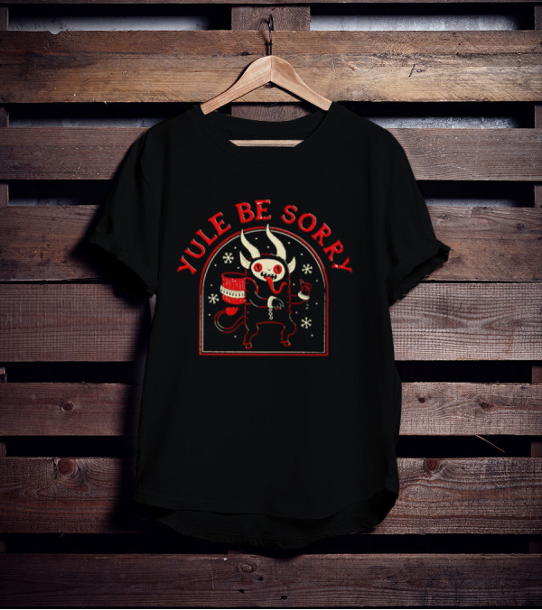 Yule Be Sorry Krampus Devil Snowflakes Christmas T-Shirt