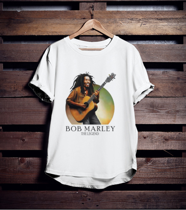 Bob Marley The Legend Iconic Guitar T-Shirt