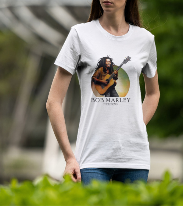 Bob Marley The Legend Iconic Guitar T-Shirt